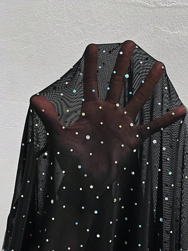 Giacca in rete trasparente con strass