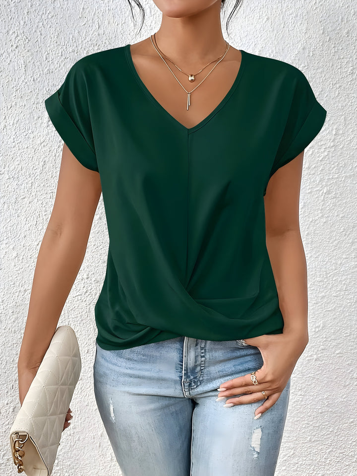 Sandra | Elegante Top con Scollatura a V e Twist Frontale
