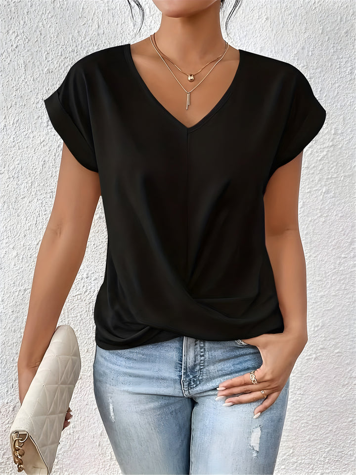 Sandra | Elegante Top con Scollatura a V e Twist Frontale