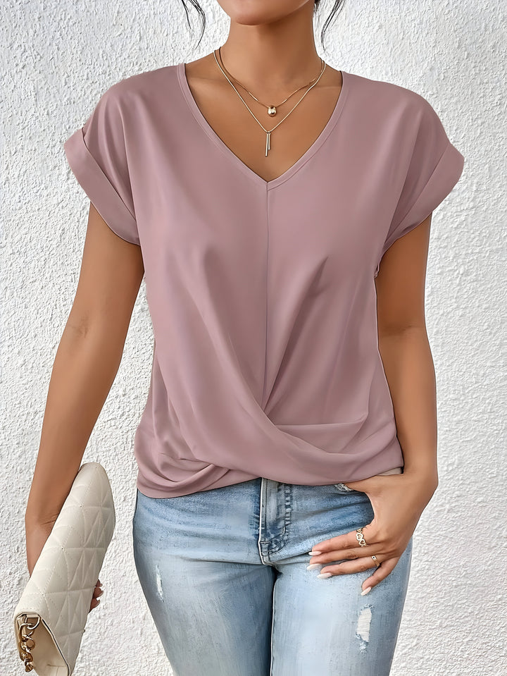 Sandra | Elegante Top con Scollatura a V e Twist Frontale