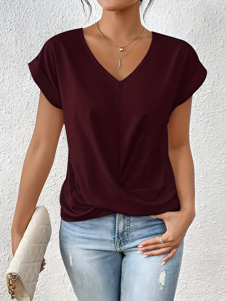 Sandra | Elegante Top con Scollatura a V e Twist Frontale