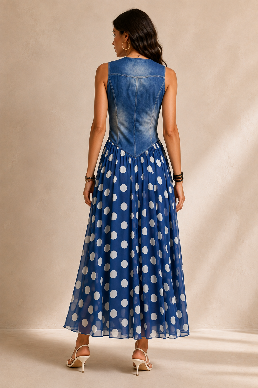 Bianca | Abito Midi in Chiffon a Pois