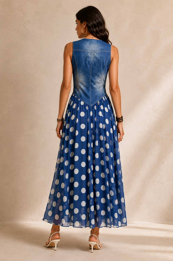 Bianca | Abito Midi in Chiffon a Pois