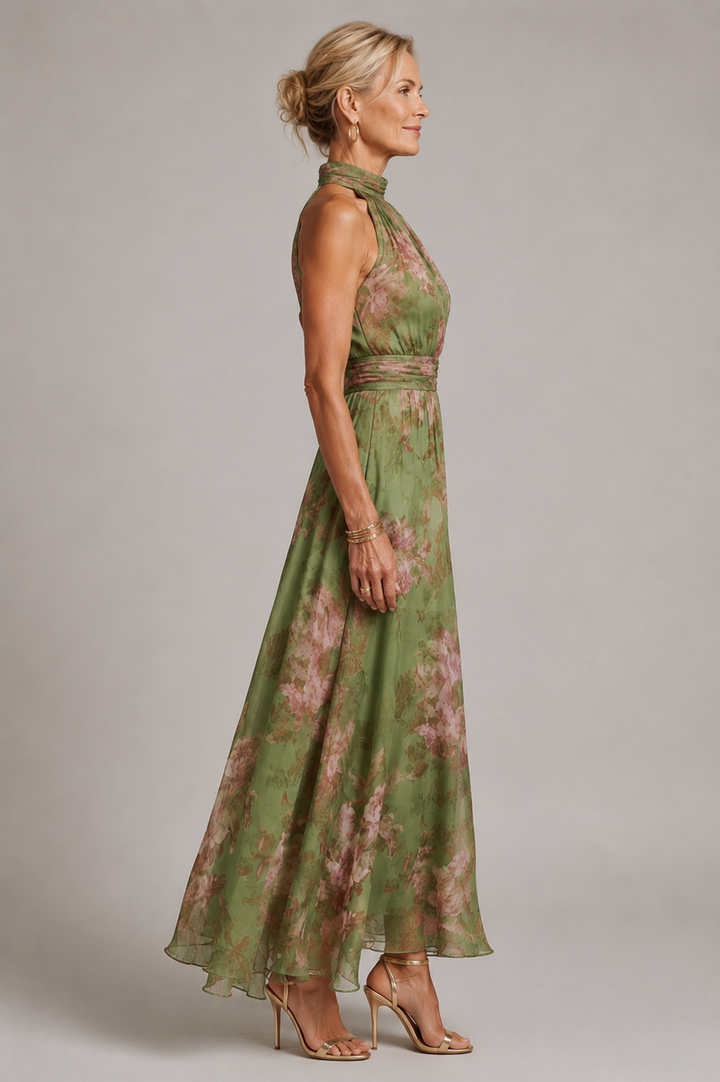Julie | Vestito a Scollo Halter a Fiori