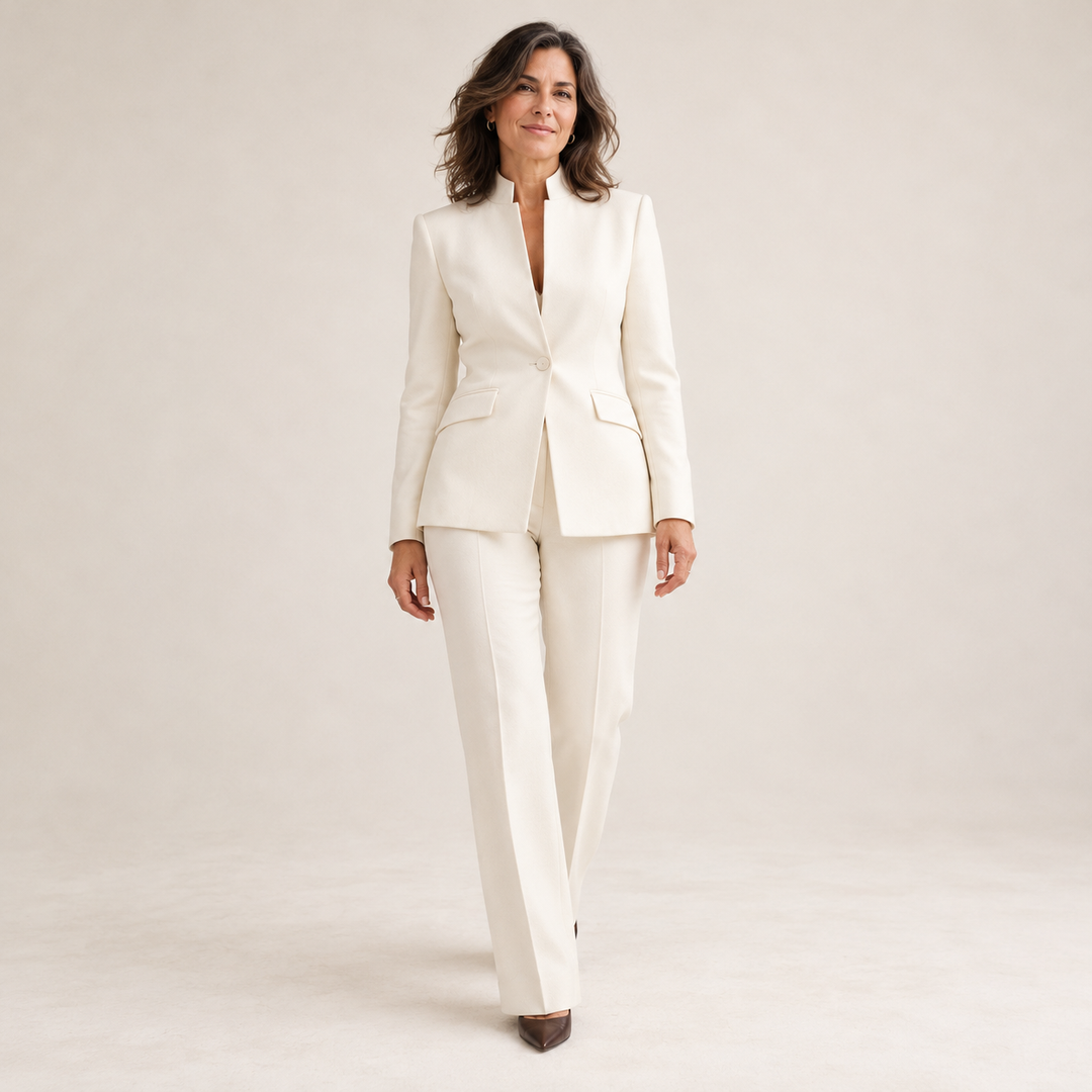 Completo Donna Sartoriale con Blazer e Pantaloni a Gamba Larga