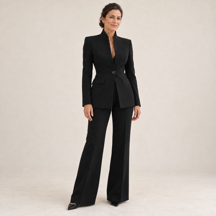 Completo Donna Sartoriale con Blazer e Pantaloni a Gamba Larga
