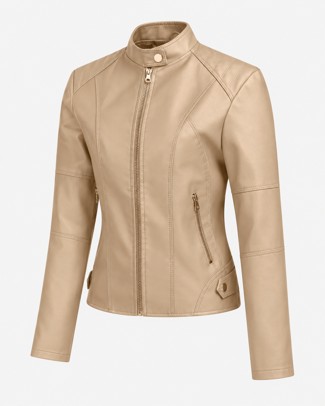 Eleonora™ | Giacca in similpelle con zip e collo alto