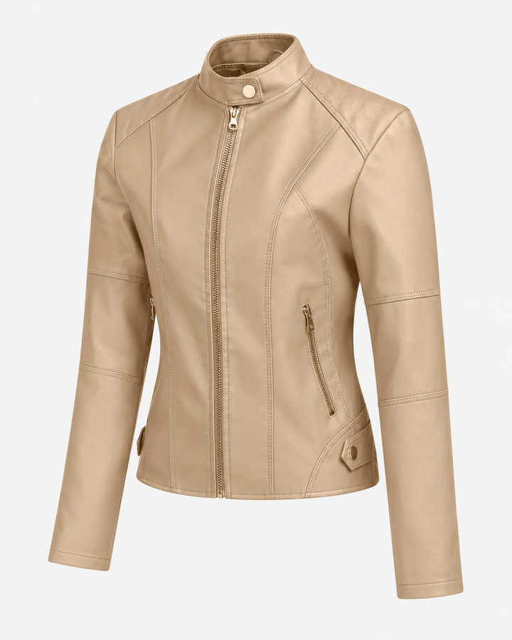 Eleonora™ | Giacca in similpelle con zip e collo alto