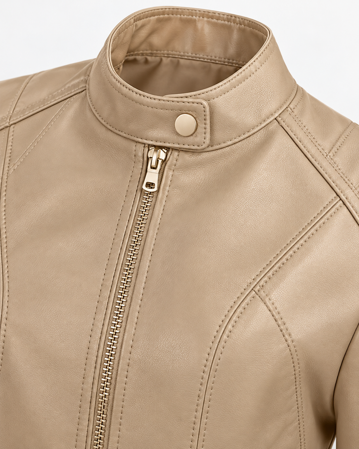 Eleonora™ | Giacca in similpelle con zip e collo alto