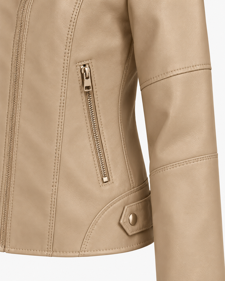 Eleonora™ | Giacca in similpelle con zip e collo alto