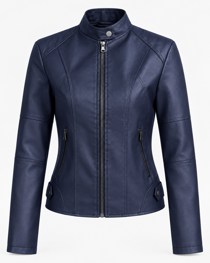 Eleonora™ | Giacca in similpelle con zip e collo alto