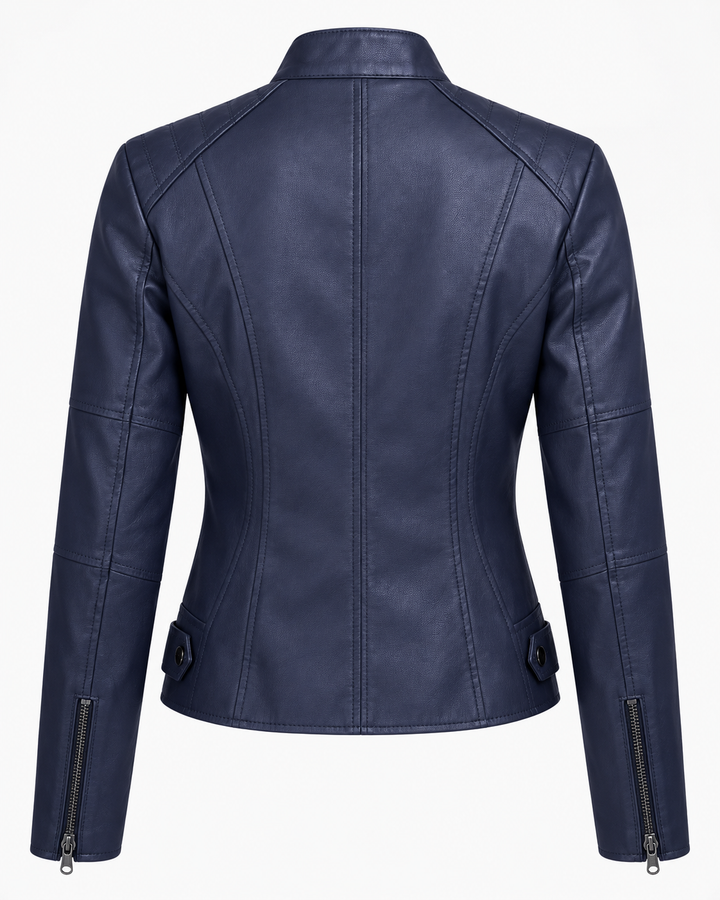 Eleonora™ | Giacca in similpelle con zip e collo alto