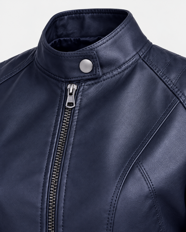 Eleonora™ | Giacca in similpelle con zip e collo alto