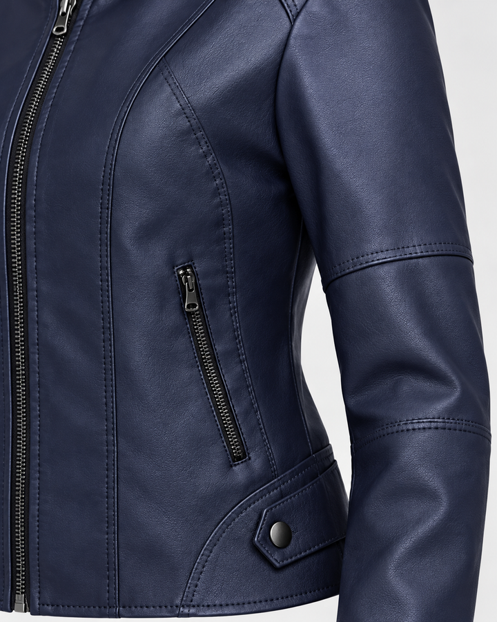 Eleonora™ | Giacca in similpelle con zip e collo alto