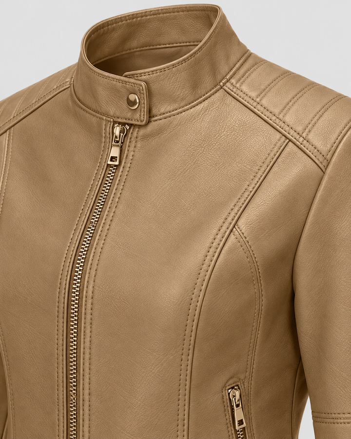 Eleonora™ | Giacca in similpelle con zip e collo alto