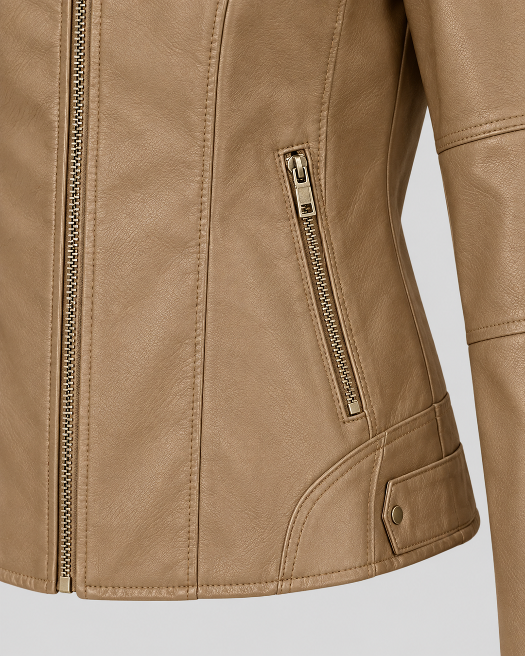 Eleonora™ | Giacca in similpelle con zip e collo alto