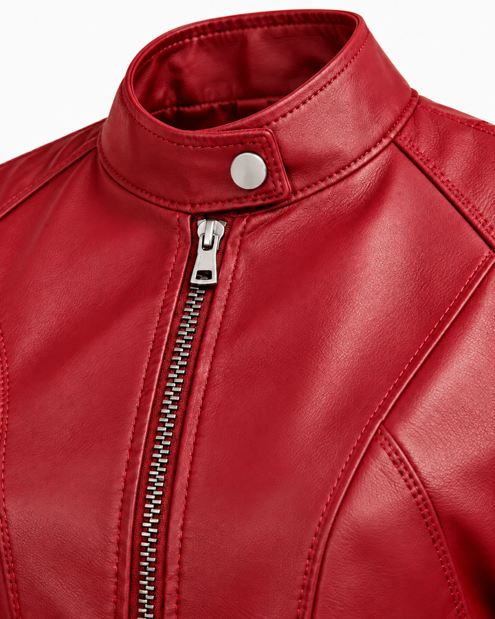 Eleonora™ | Giacca in similpelle con zip e collo alto
