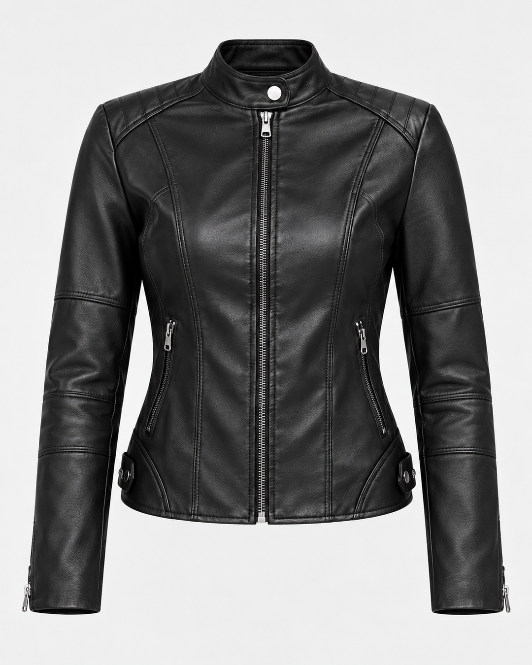 Eleonora™ | Giacca in similpelle con zip e collo alto