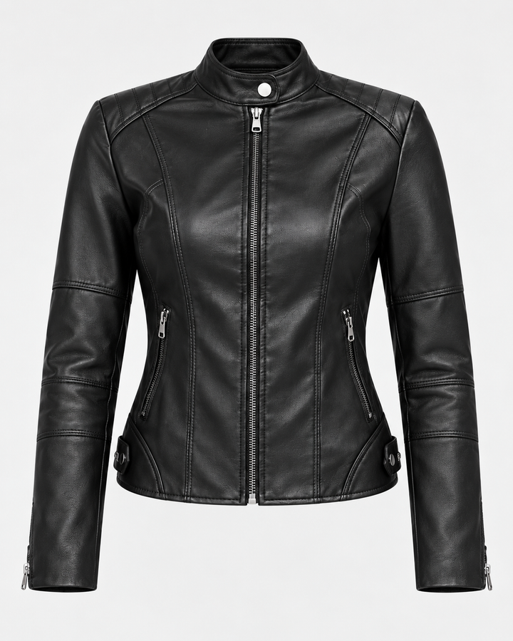 Eleonora™ | Giacca in similpelle con zip e collo alto