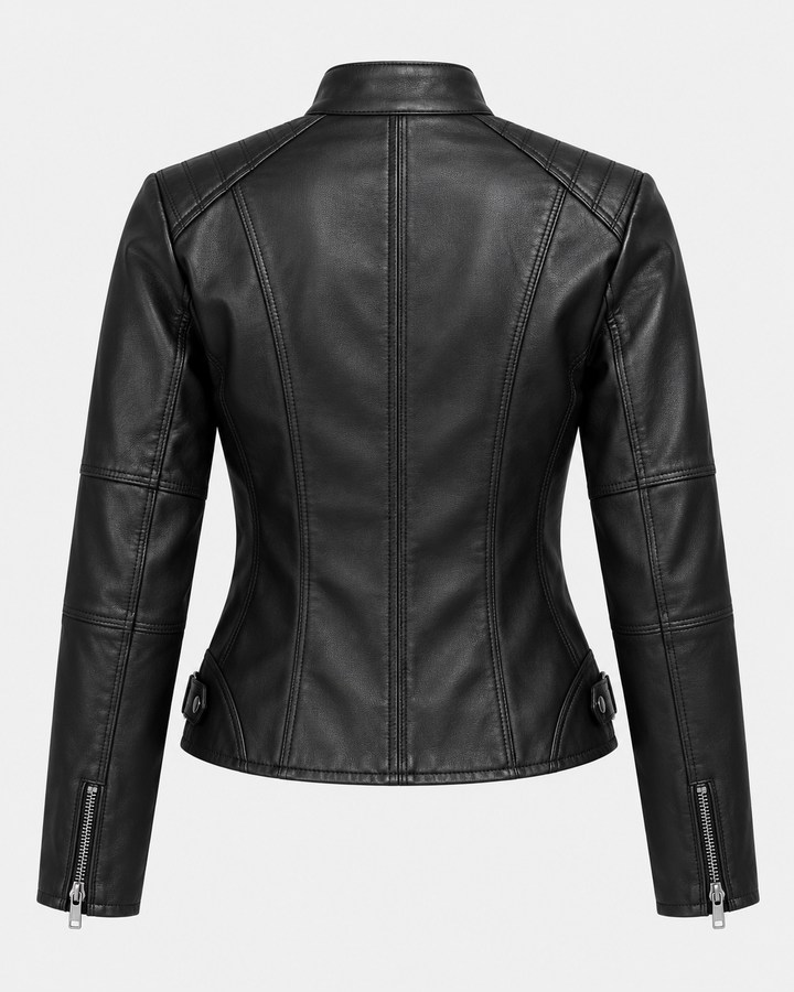 Eleonora™ | Giacca in similpelle con zip e collo alto