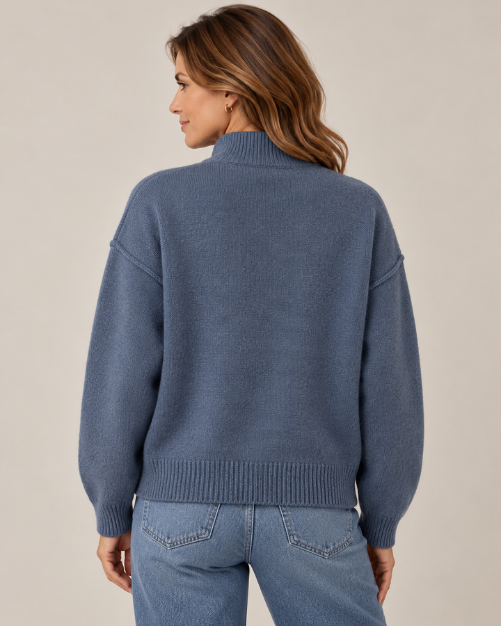 Elvira™ | Cardigan con zip e collo alto (Taglia unica)