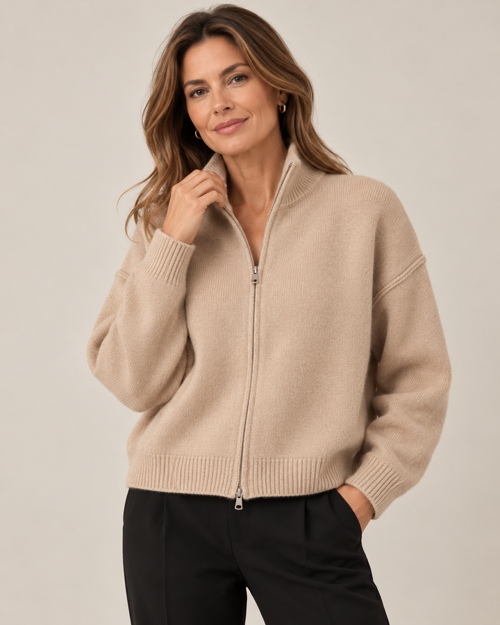 Elvira™ | Cardigan con zip e collo alto (Taglia unica)