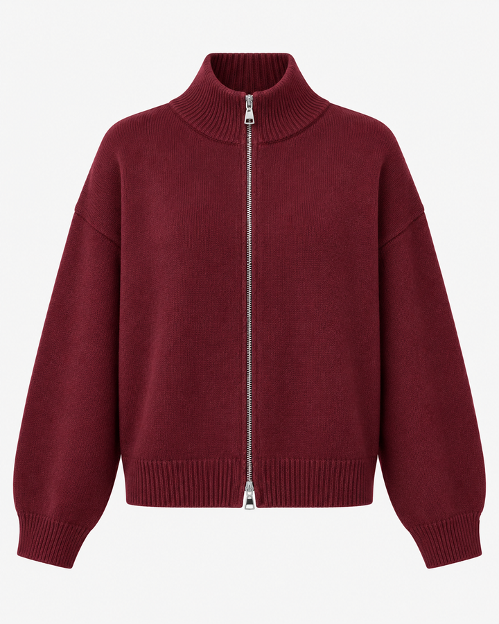 Elvira™ | Cardigan con zip e collo alto (Taglia unica)