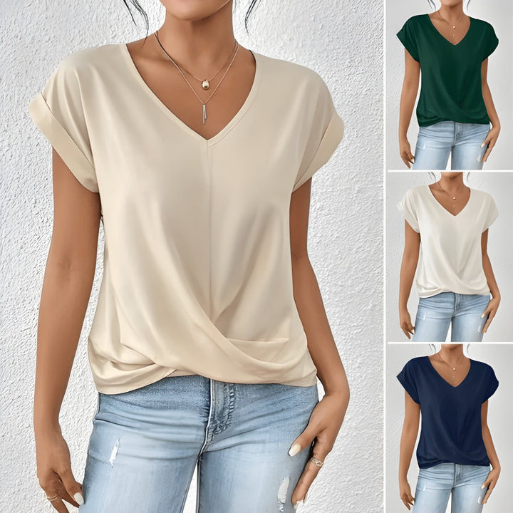 Sandra | Elegante Top con Scollatura a V e Twist Frontale
