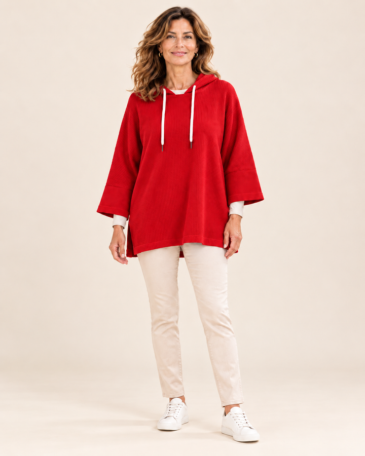 Oriana™ | Poncho in maglia con cappuccio