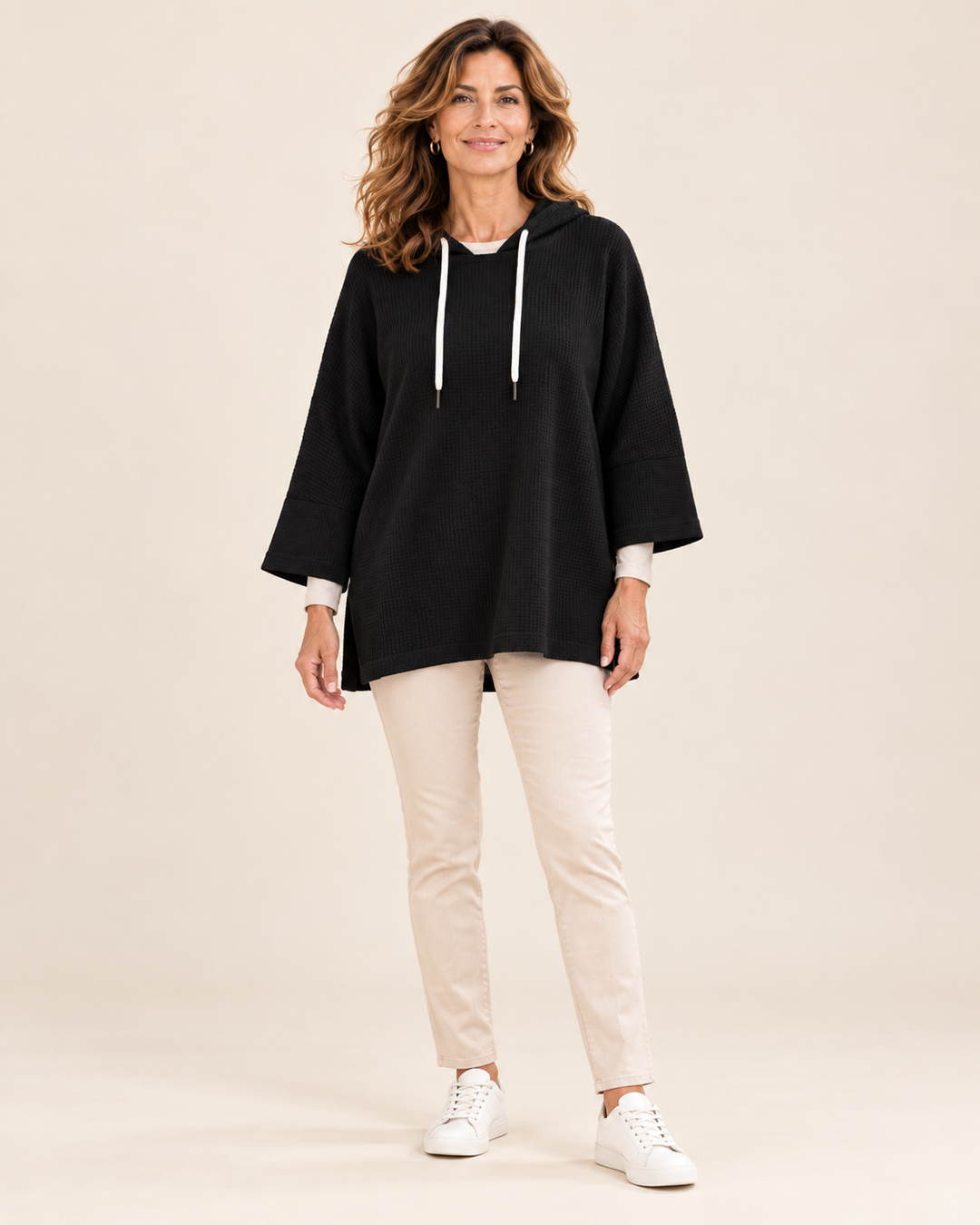 Oriana™ | Poncho in maglia con cappuccio