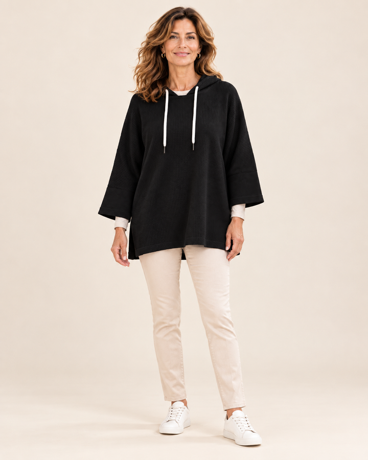 Oriana™ | Poncho in maglia con cappuccio