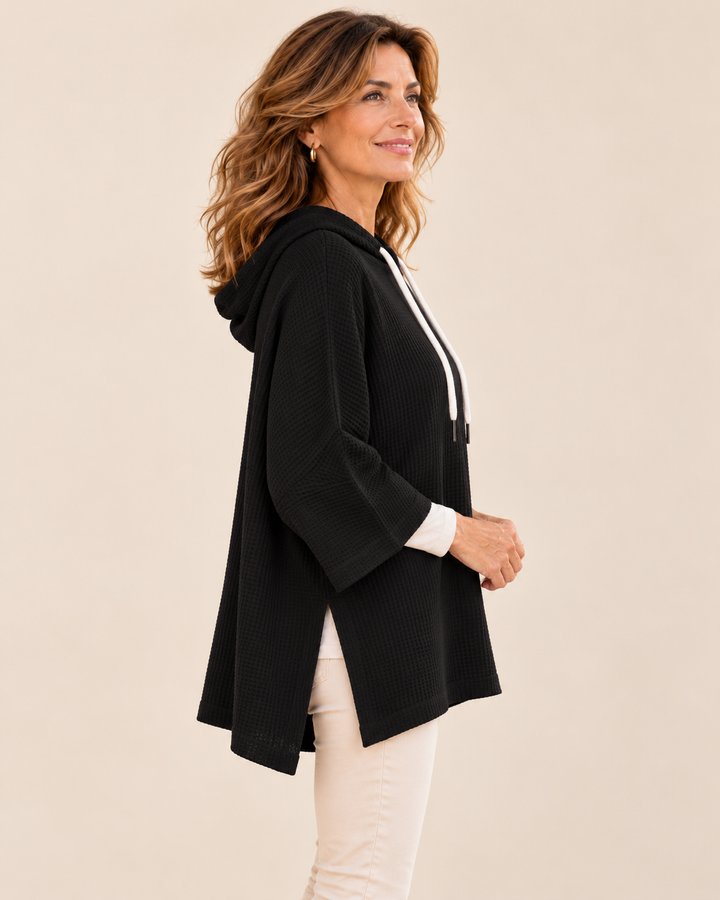 Oriana™ | Poncho in maglia con cappuccio