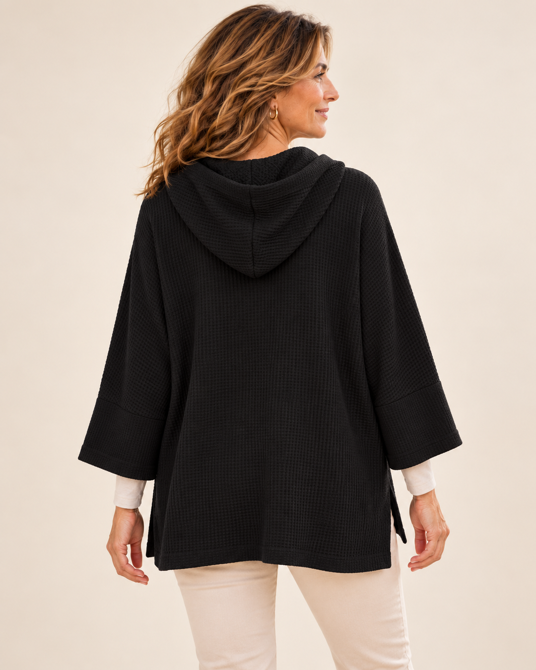 Oriana™ | Poncho in maglia con cappuccio