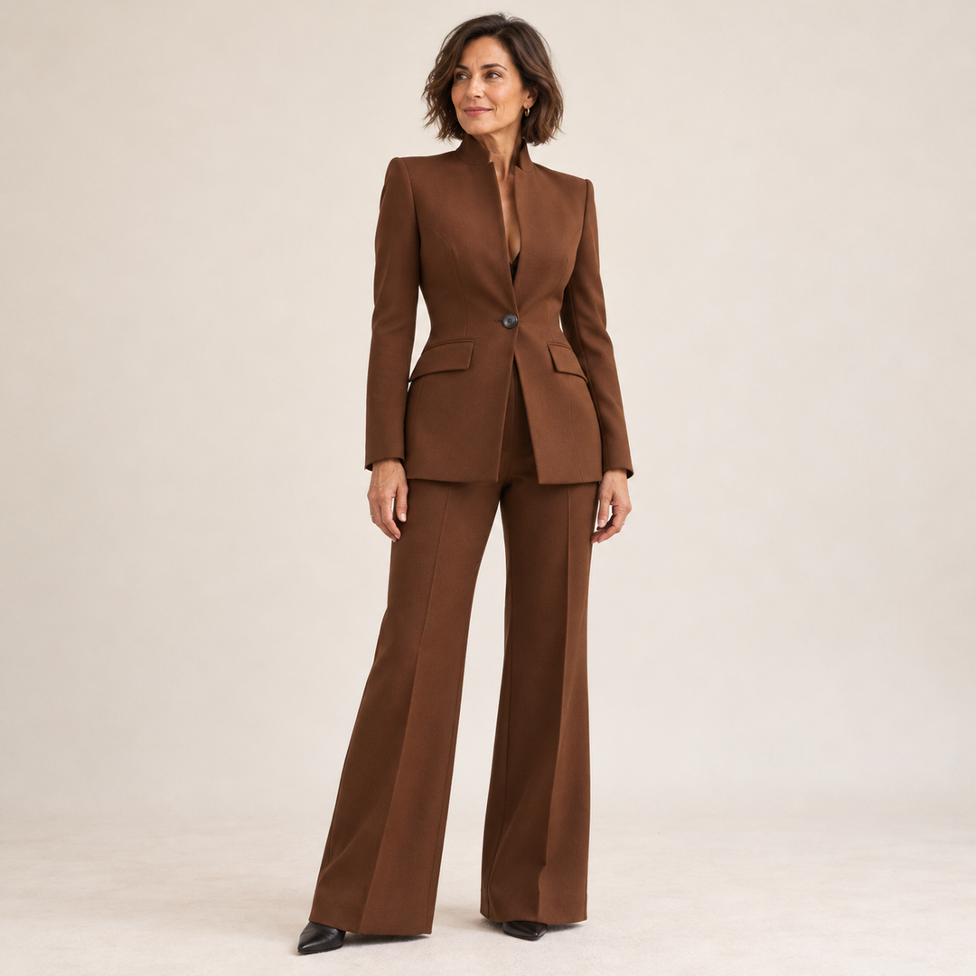Completo Donna Sartoriale con Blazer e Pantaloni a Gamba Larga