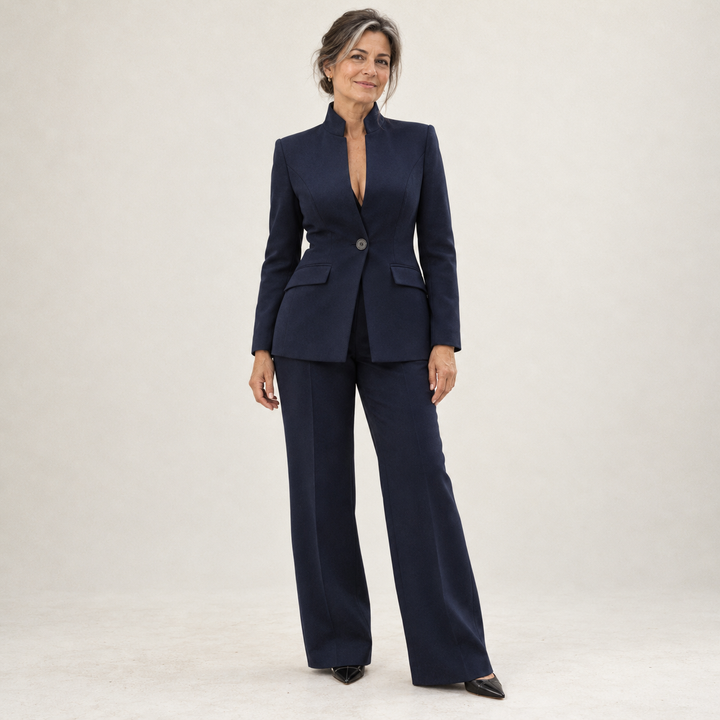 Completo Donna Sartoriale con Blazer e Pantaloni a Gamba Larga