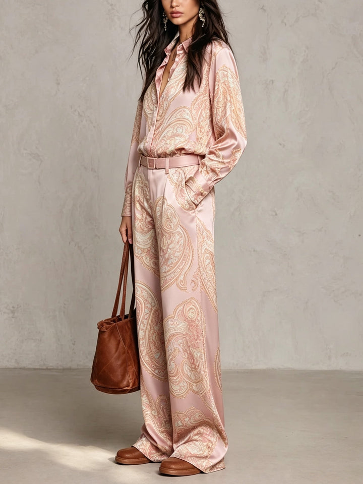Completo Satin Paisley Borgogna
