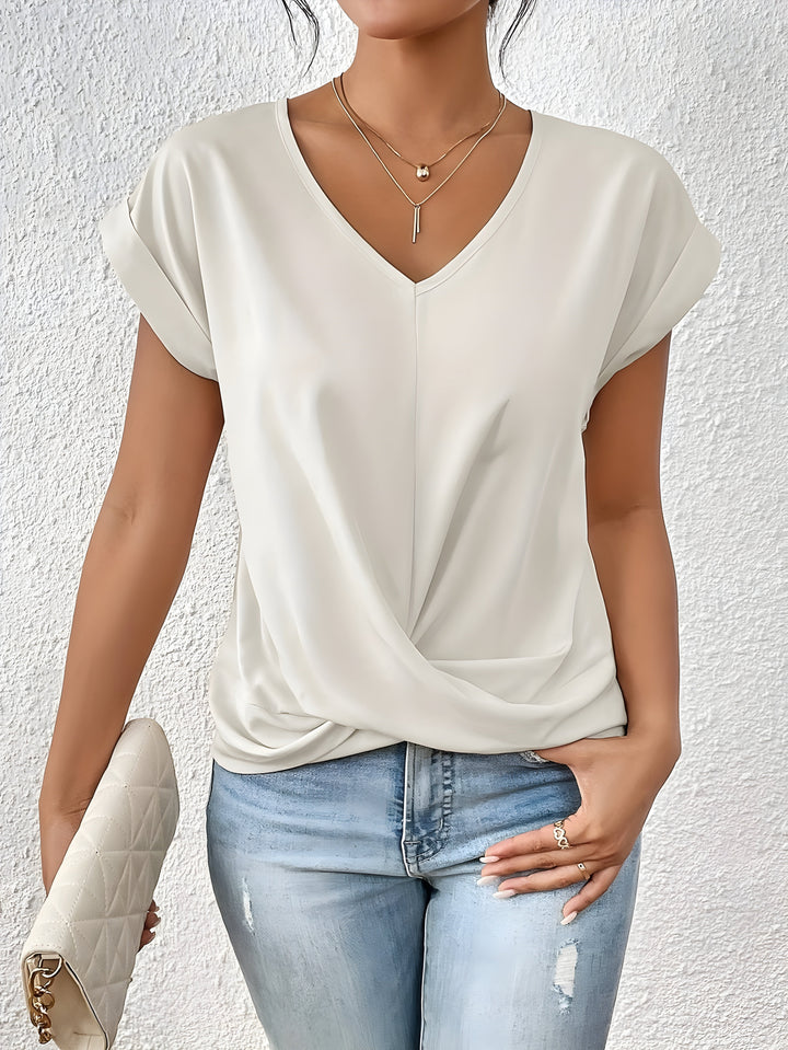 Sandra | Elegante Top con Scollatura a V e Twist Frontale