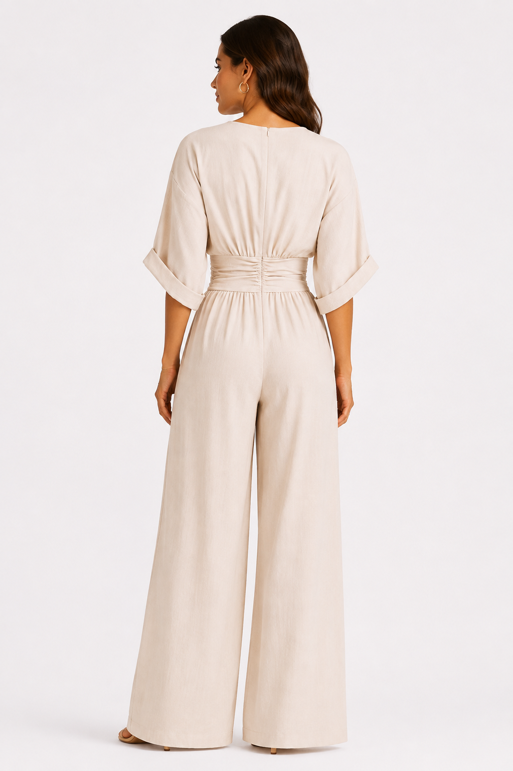 Daniela | Abito elegante con scollo a V e gonna ampia