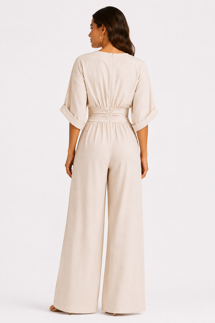 Daniela | Abito elegante con scollo a V e gonna ampia