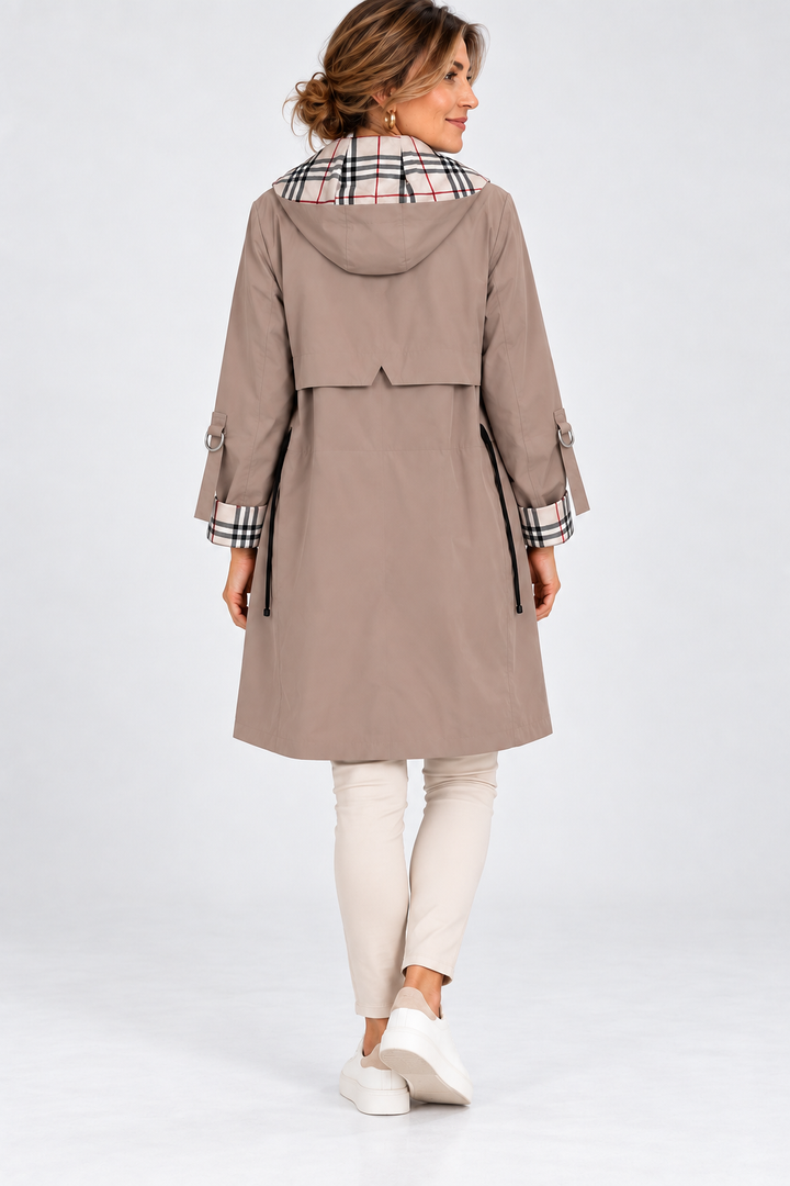 Assuntina™ | Giacca lunga con cappuccio e vita regolabile