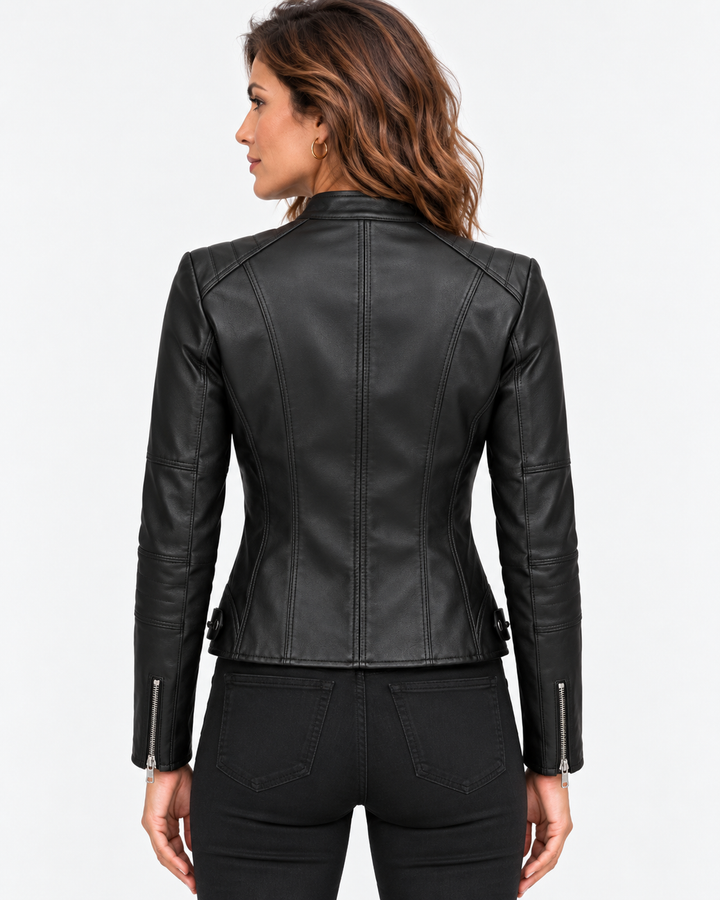 Eleonora™ | Giacca in similpelle con zip e collo alto