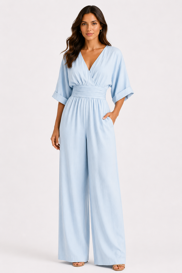 Daniela | Abito elegante con scollo a V e gonna ampia