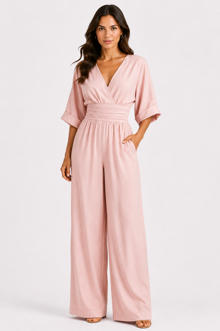 Daniela | Abito elegante con scollo a V e gonna ampia